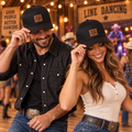 More Than Just Steps black line dancing cap with small brown leather patch for men and women