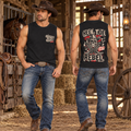 Heel-Toe Rebel men's muscle top product view showing front chest print and back graphic