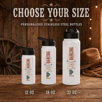 I Love Line Dancing personalised stainless steel water bottles in 12 oz, 18 oz and 32 oz sizes
