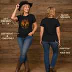 Women's It's Time to Line Dance tee front and plain back product infographic