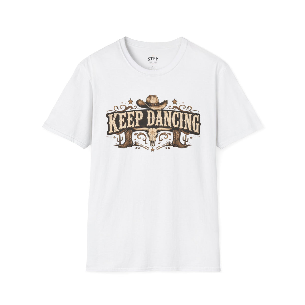 Keep Dancing country line dancing tee product mockup