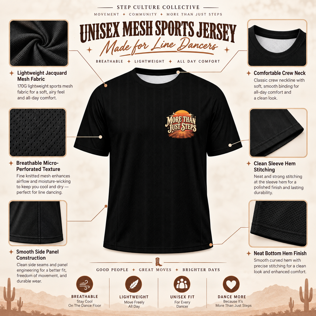 The Last Dance black mesh sports jersey displayed front and back in a Western stable setting