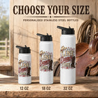 It's Line Dance Time personalised stainless steel bottles in 12 oz, 18 oz and 32 oz sizes