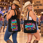 Line Dancing Graffiti Canvas Tote Bag