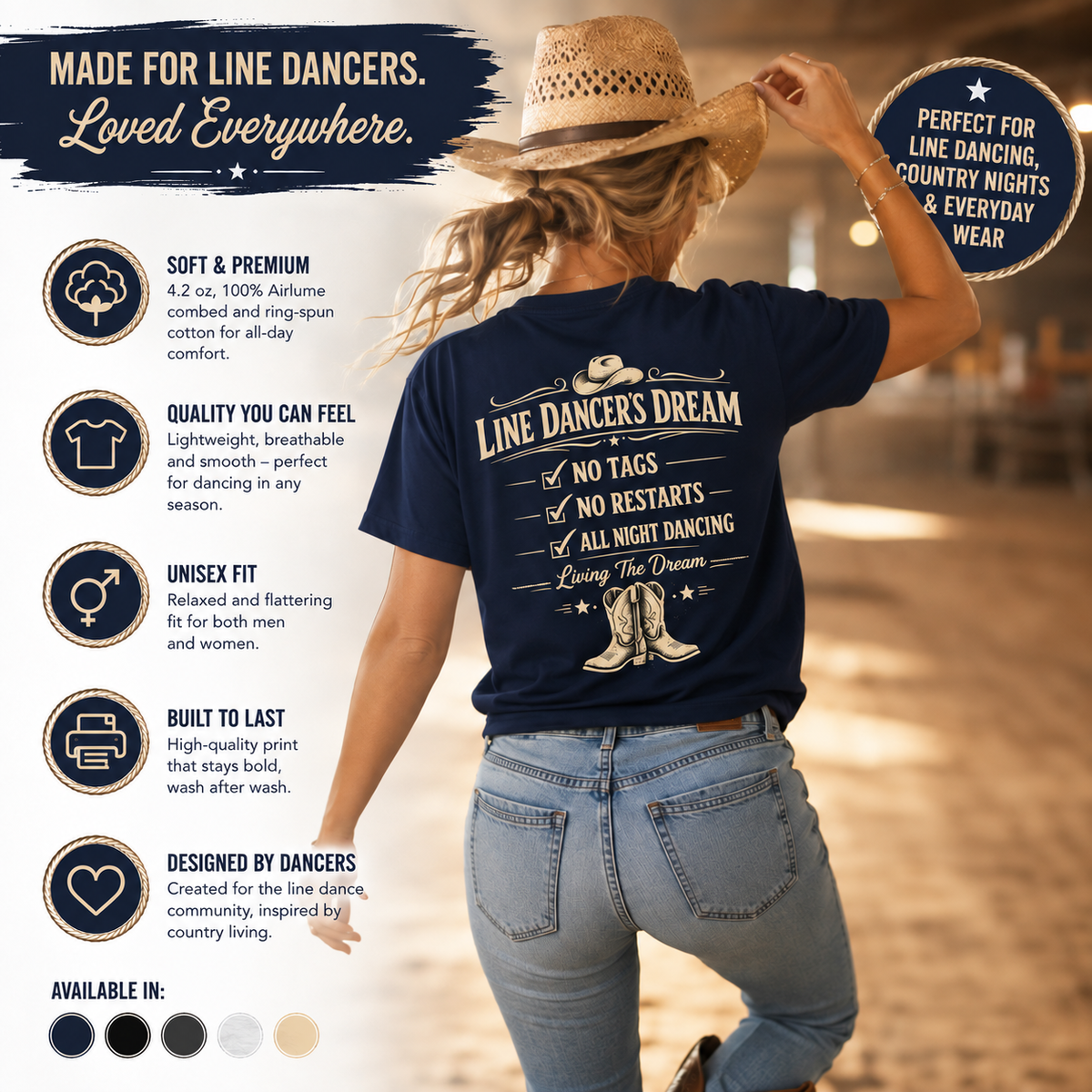 Line Dancer’s Dream T-Shirt | No Tags, No Restarts product image