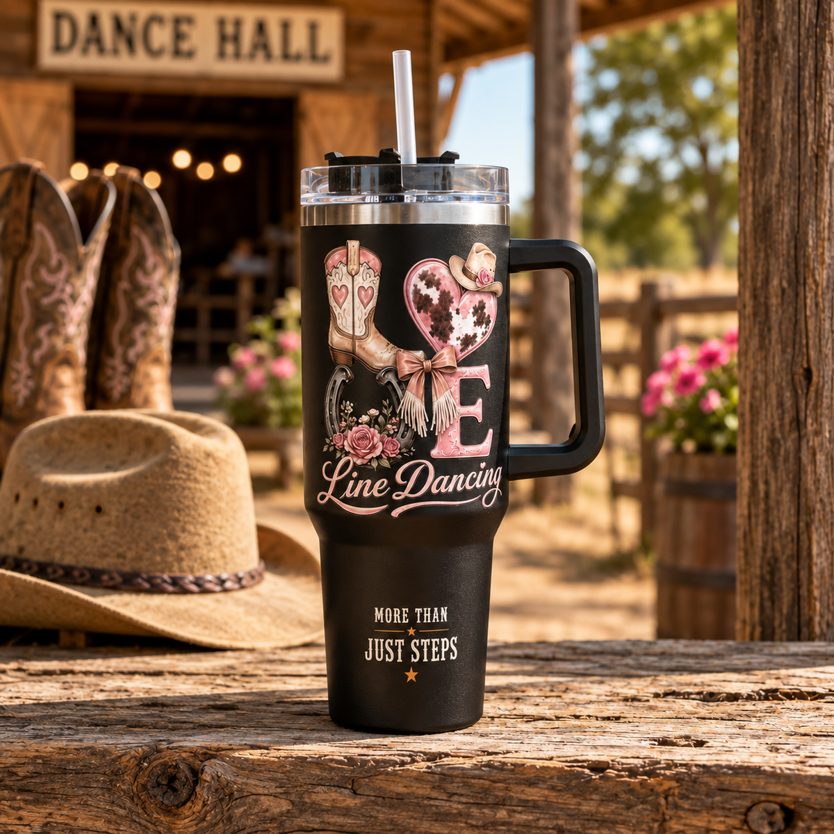 LOVE Line Dancing 40 oz Tumbler Carrier Bag with Strap product image