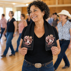 LOVE Line Dancing double-sided quick-dry towel with pink western artwork