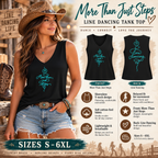 Line Dancing Women’s V-Neck Tank Top features infographic
