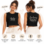 Line Dancing Is My Happy Place Women’s Sleeveless Cropped Top