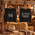 Line Dancing Is My Happy Place Women’s Sleeveless Cropped Top