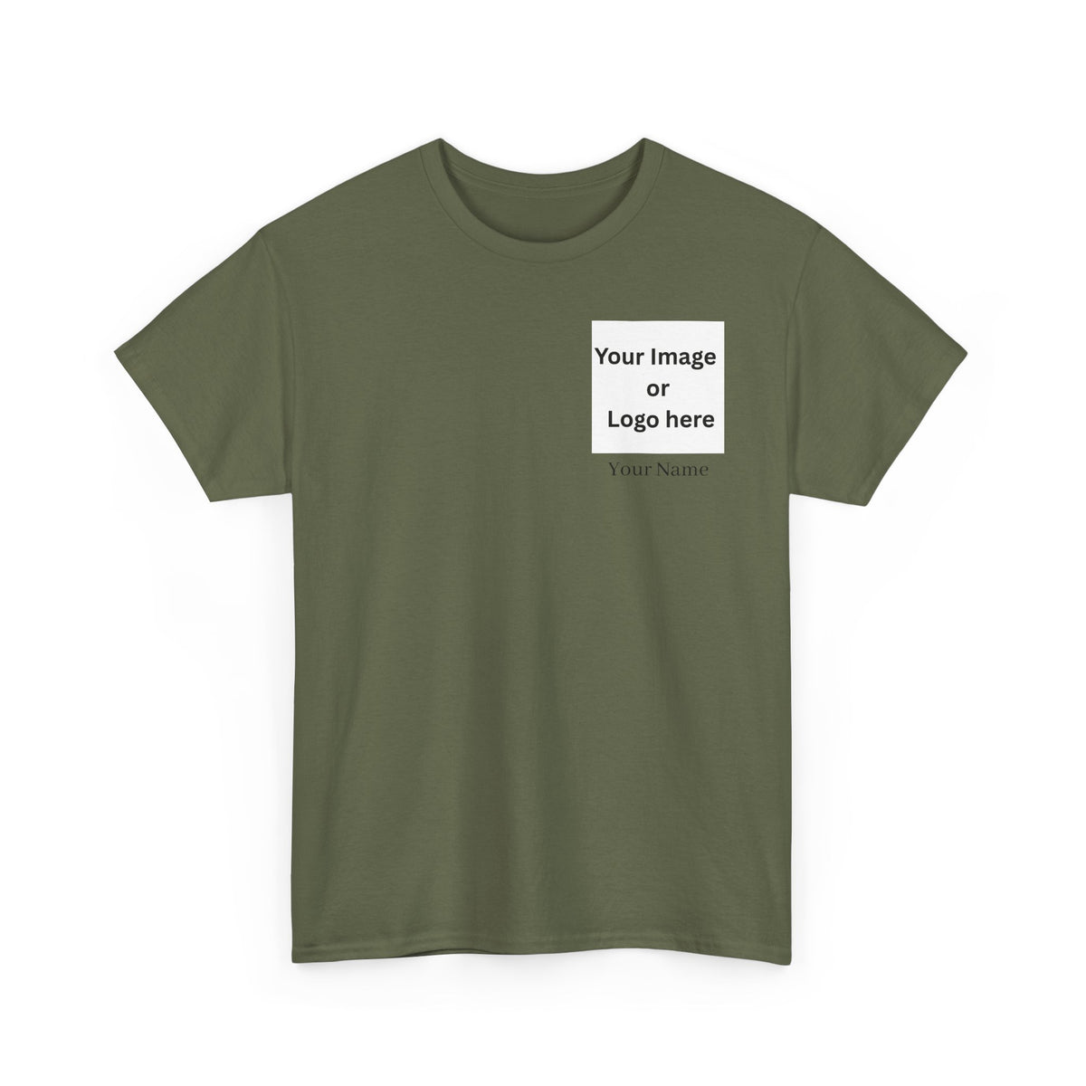 Personalized custom logo Gildan 5000 T-shirt with pocket image, name and back design placeholders – colour option 16