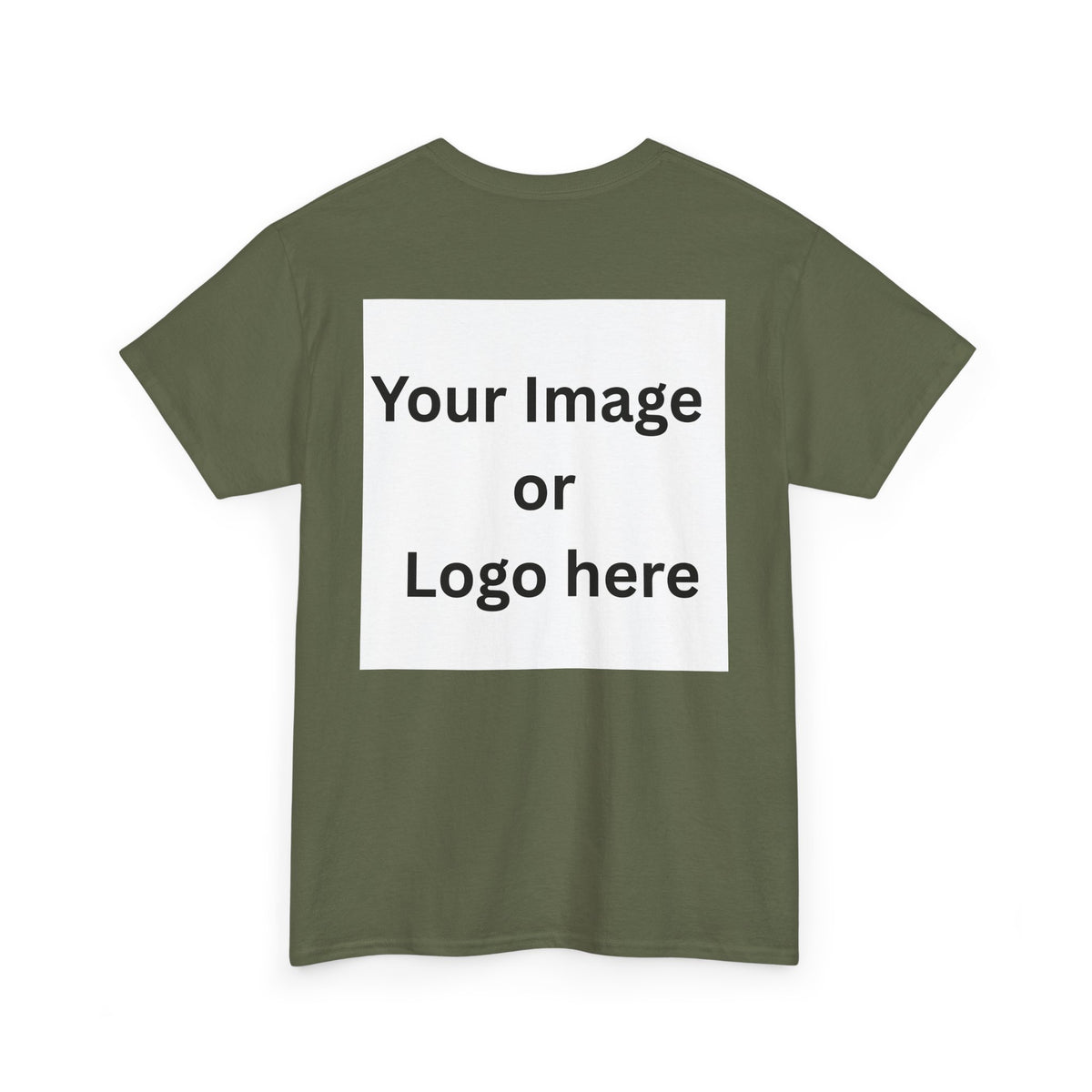 Personalized custom logo Gildan 5000 T-shirt with pocket image, name and back design placeholders – colour option 17