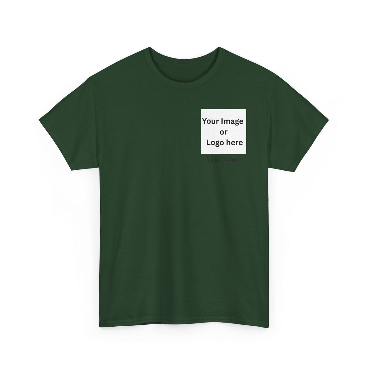 Personalized custom logo Gildan 5000 T-shirt with pocket image, name and back design placeholders – colour option 18