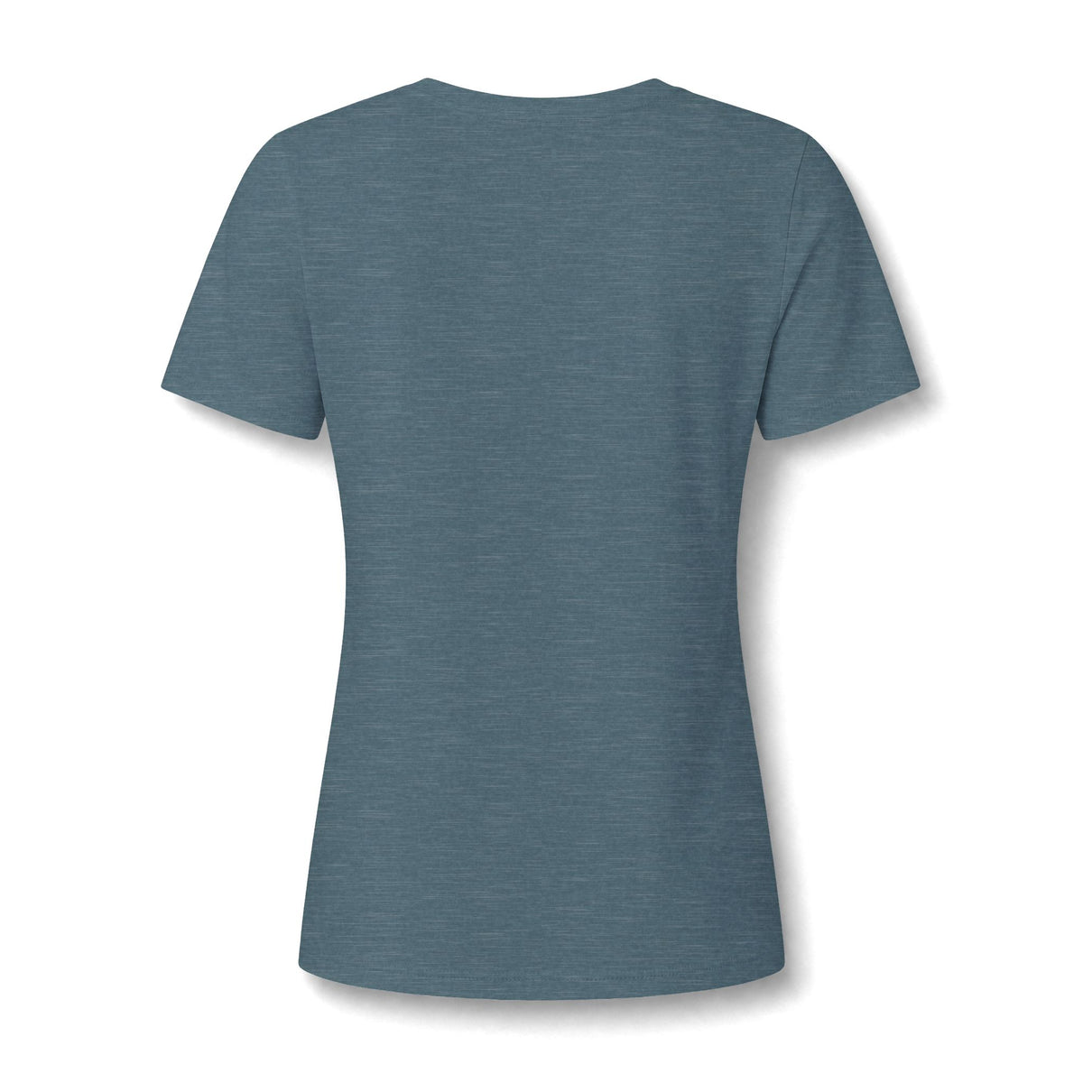 Heather slate women's relaxed V-neck T-shirt back view