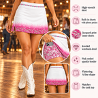 Let's Go Girls Pink Ombre A-Line Line Dancing Skort