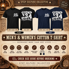 Navy Stomp 2, 3, 4 Feel the Beat line dancing T-shirt with front and back print