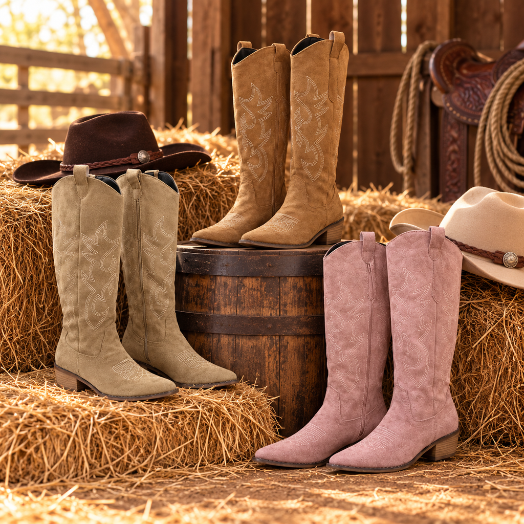Embroidered Western Tall Cowboy Boots