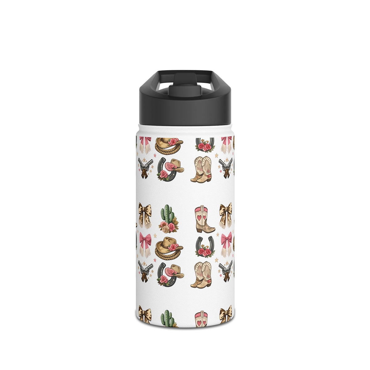 Western Icons stainless steel water bottle product mockup